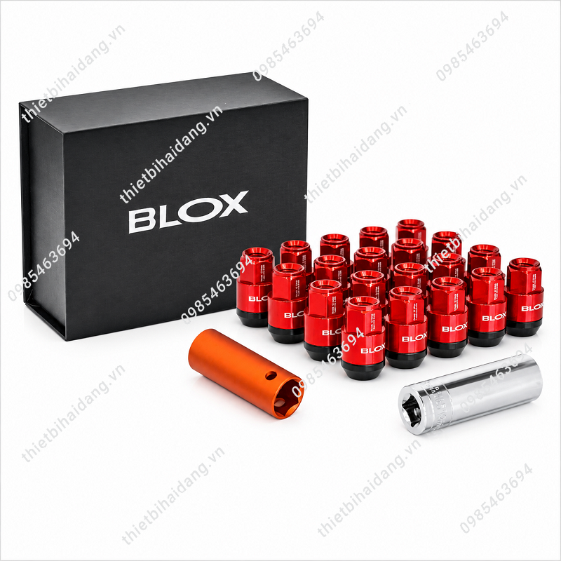 Bộ 20 Con Ốc Bánh Xe BLOX Màu Đỏ Trang Trí Mâm Xe Ô Tô