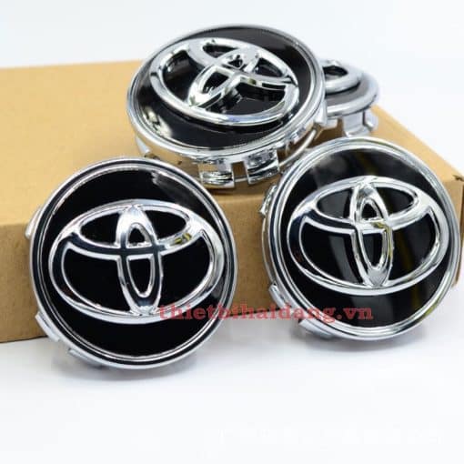 Logo mâm xe, ốp lazang bánh xe ô tô Toyota, đường kính 53mm