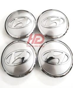 Logo chụp mâm bánh xe ô tô Hyundai, đường kính 65mm