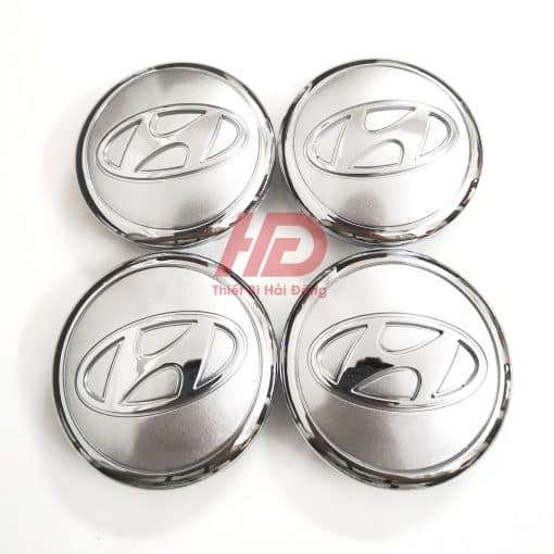 Logo chụp mâm bánh xe ô tô Hyundai, đường kính 65mm