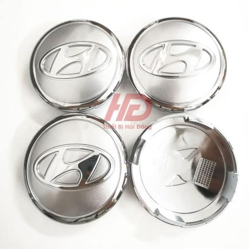 Logo chụp mâm bánh xe ô tô Hyundai, đường kính 65mm