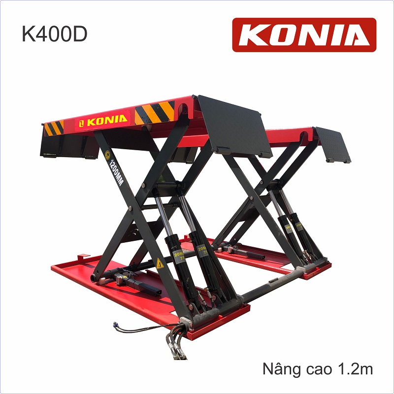 Cầu nâng kiểu xếp K400D, nâng cao 1.2m